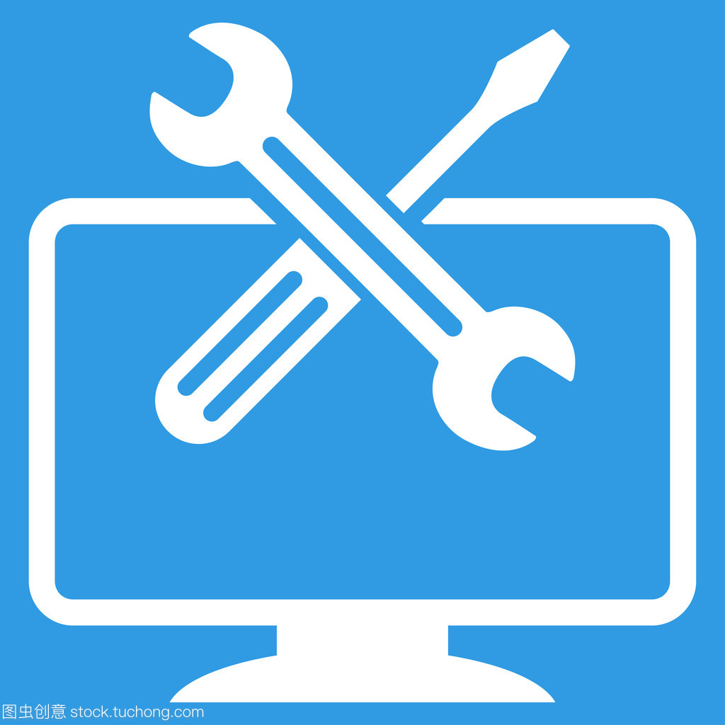 计算机工具图标 计算机维护服务的视觉标识